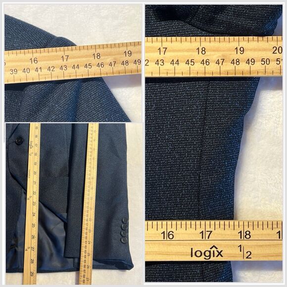 New Armani Collection 38R Sapphire Cobalt Royal Blue Metallic Blazer Suit Jacket - Picture 9 of 12